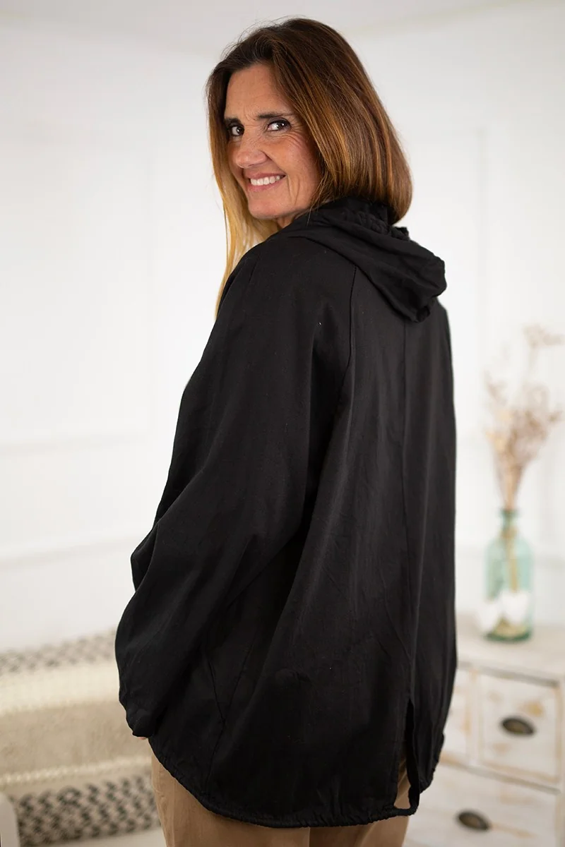 Chaqueta capucha negro 