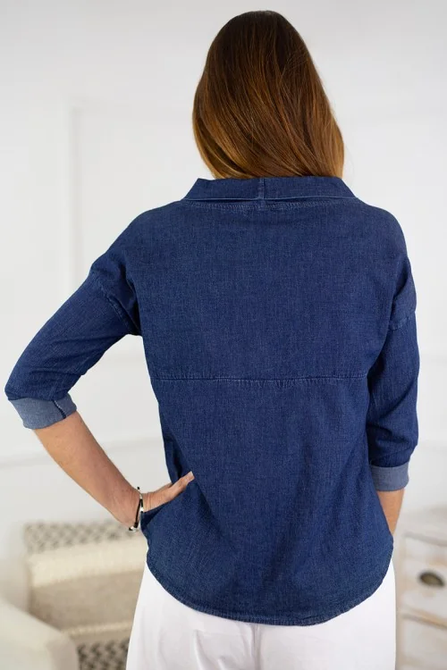 Blusa tejana cuello barco 