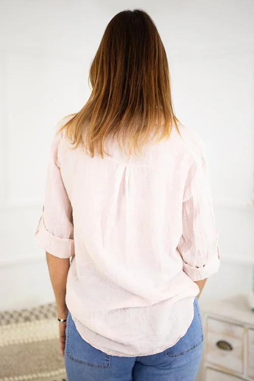 Blusa slim manga ajustable 