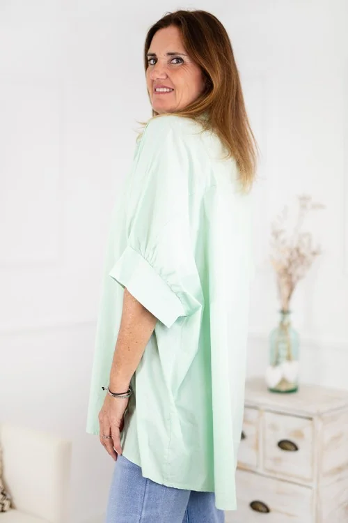 Camisa oversize verde agua 