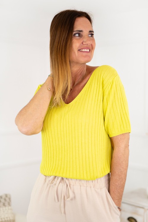 Camiseta punto amarillo