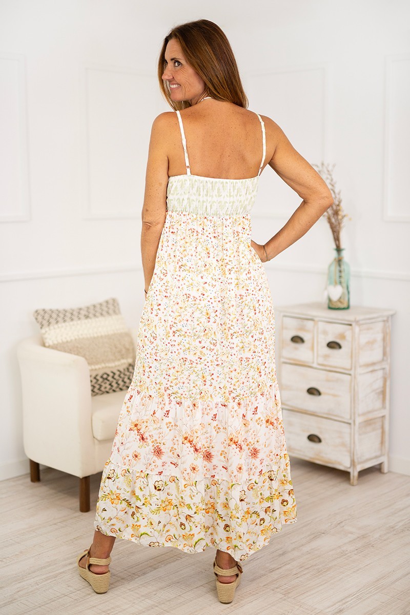 Vestido tirantes estampado bohemio