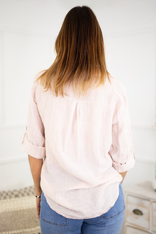 Blusa slim manga ajustable
