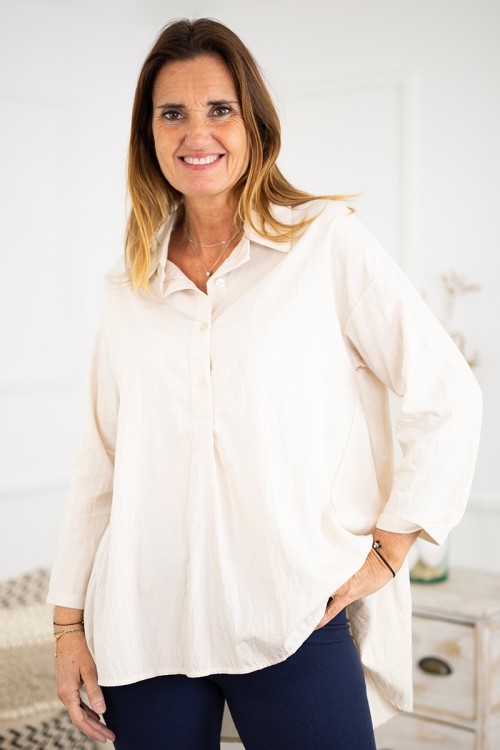 Blusa asimétrica oversize