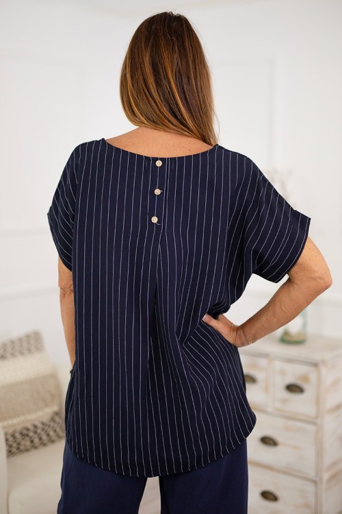 Blusa cuello redondo raya marinera