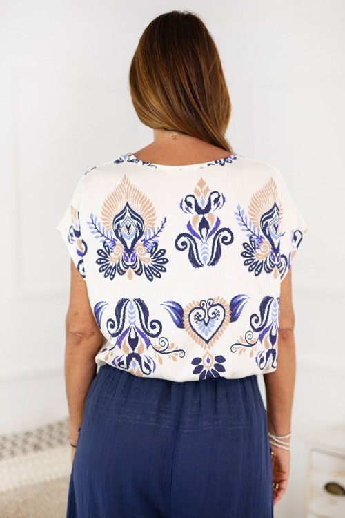 Blusa fluida con estampado