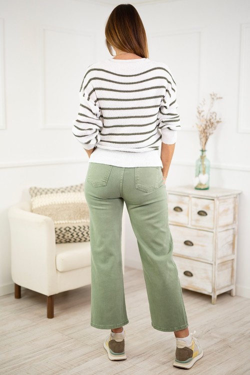 Pantalones tejanos culotte kaki