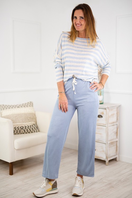 Pantalones punto canalé