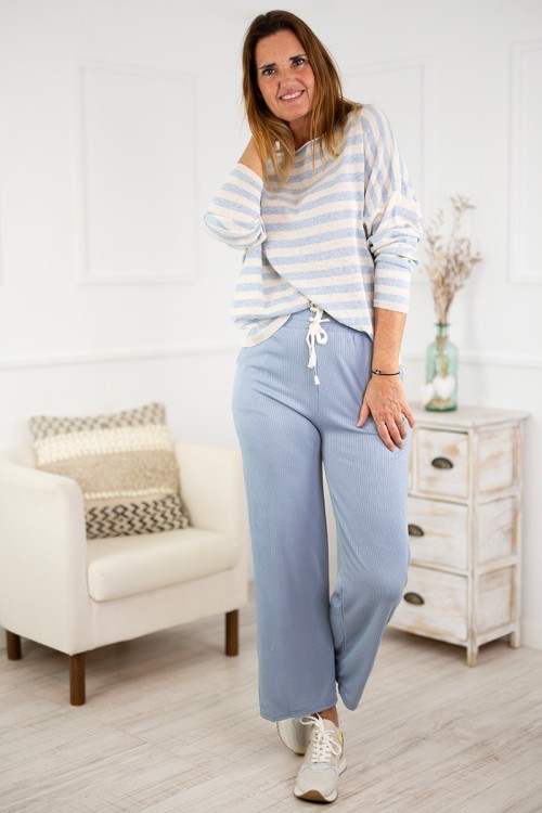 Pantalones punto canalé