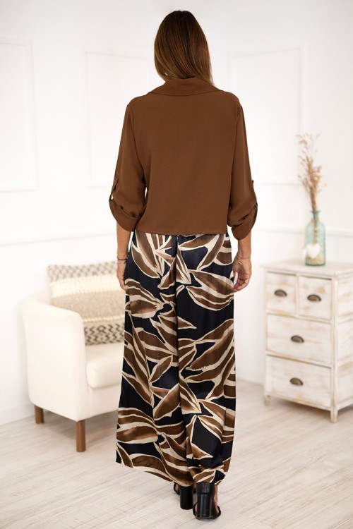 Pantalones culotte satinados estampado