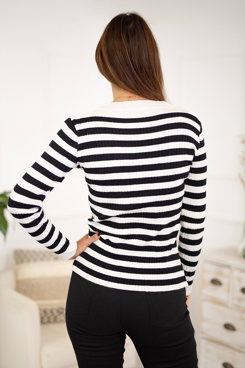 Jersey rayas punto canalé 