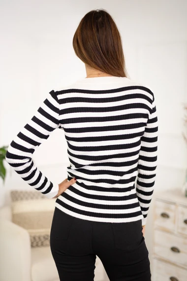 Jersey rayas punto canalé 