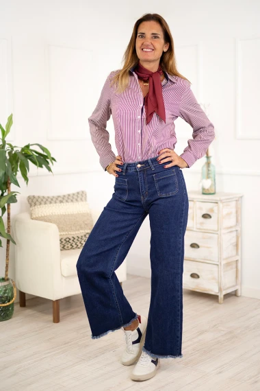 Tejanos flare bolsillos frontales 