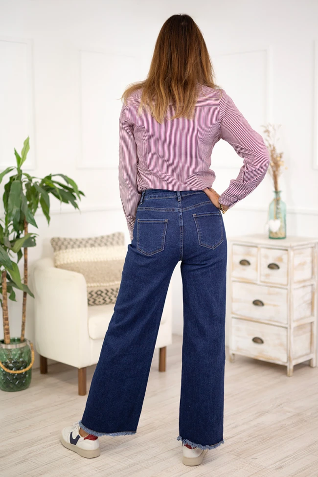 Tejanos flare bolsillos frontales 