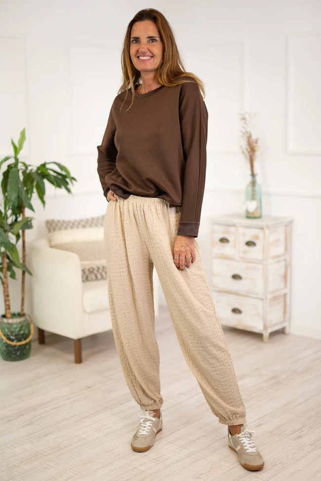 Pantalones jogger textura 