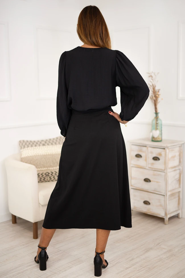 Falda pliegues botón 