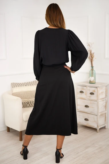 Falda pliegues botón 