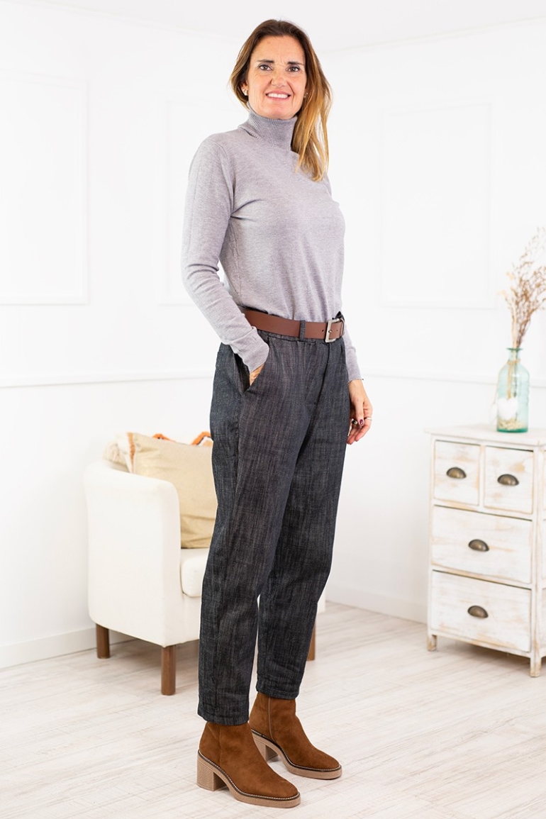 Pantalones Slouchy Jaspeados